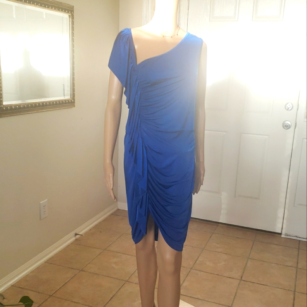 5th Culture 3x assymetrical bodycon ruched ruffle trim